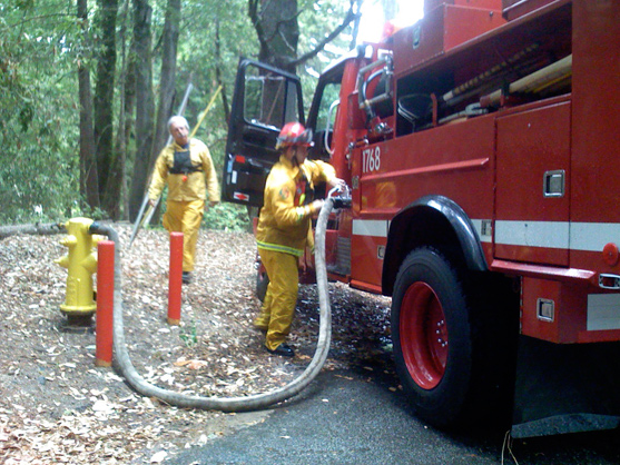 Fire in Ben Lomond at Mt. Cross Campground